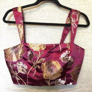 F21 M FLORAL CROP TOP